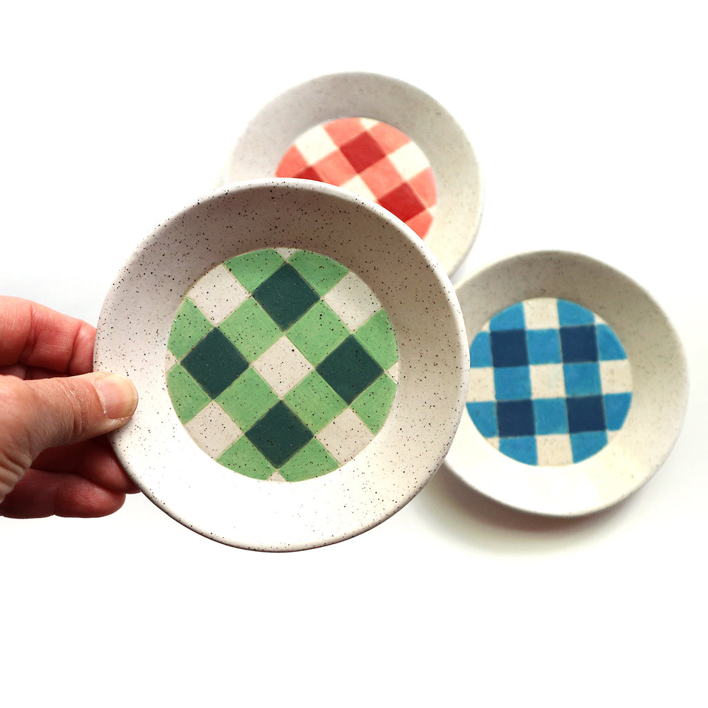 Green Gingham Dish
